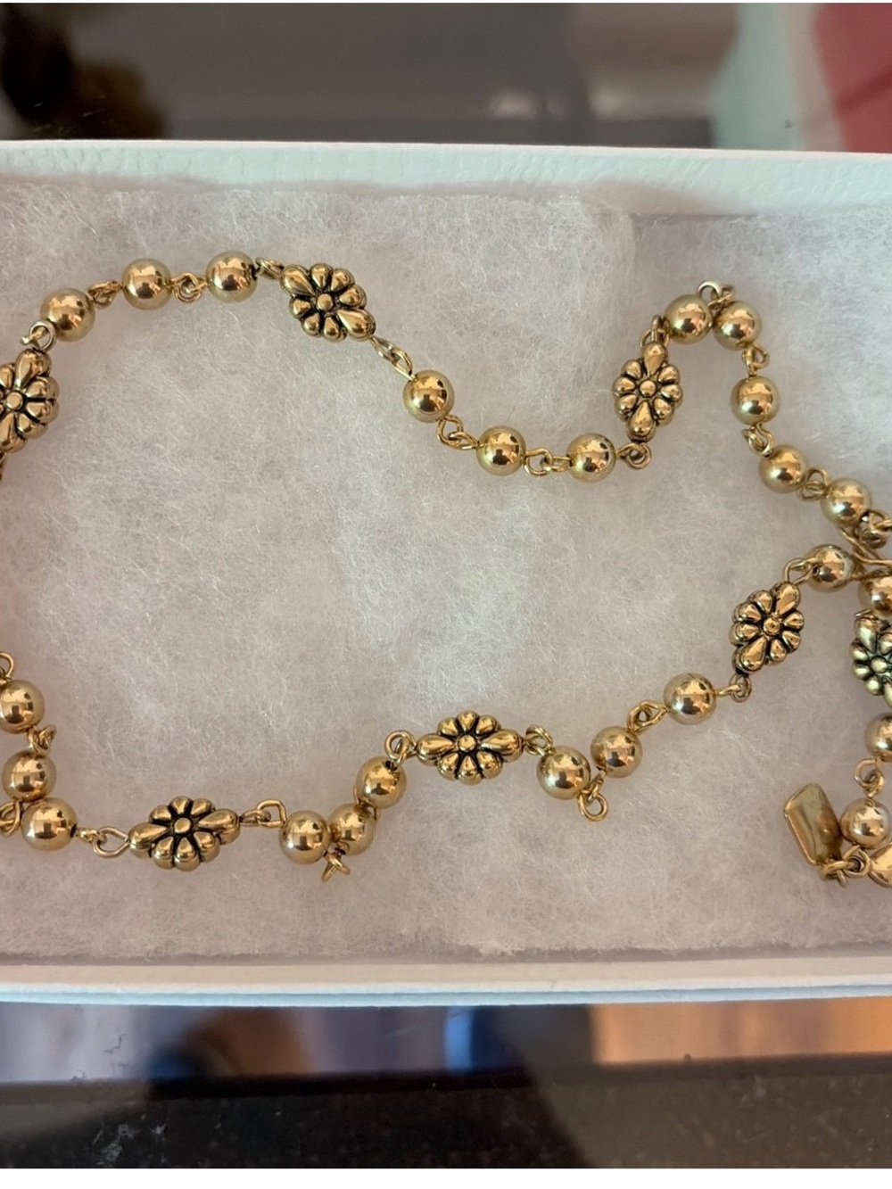 Gold Floral Bead Necklace -Ralph Lauren /Chaps